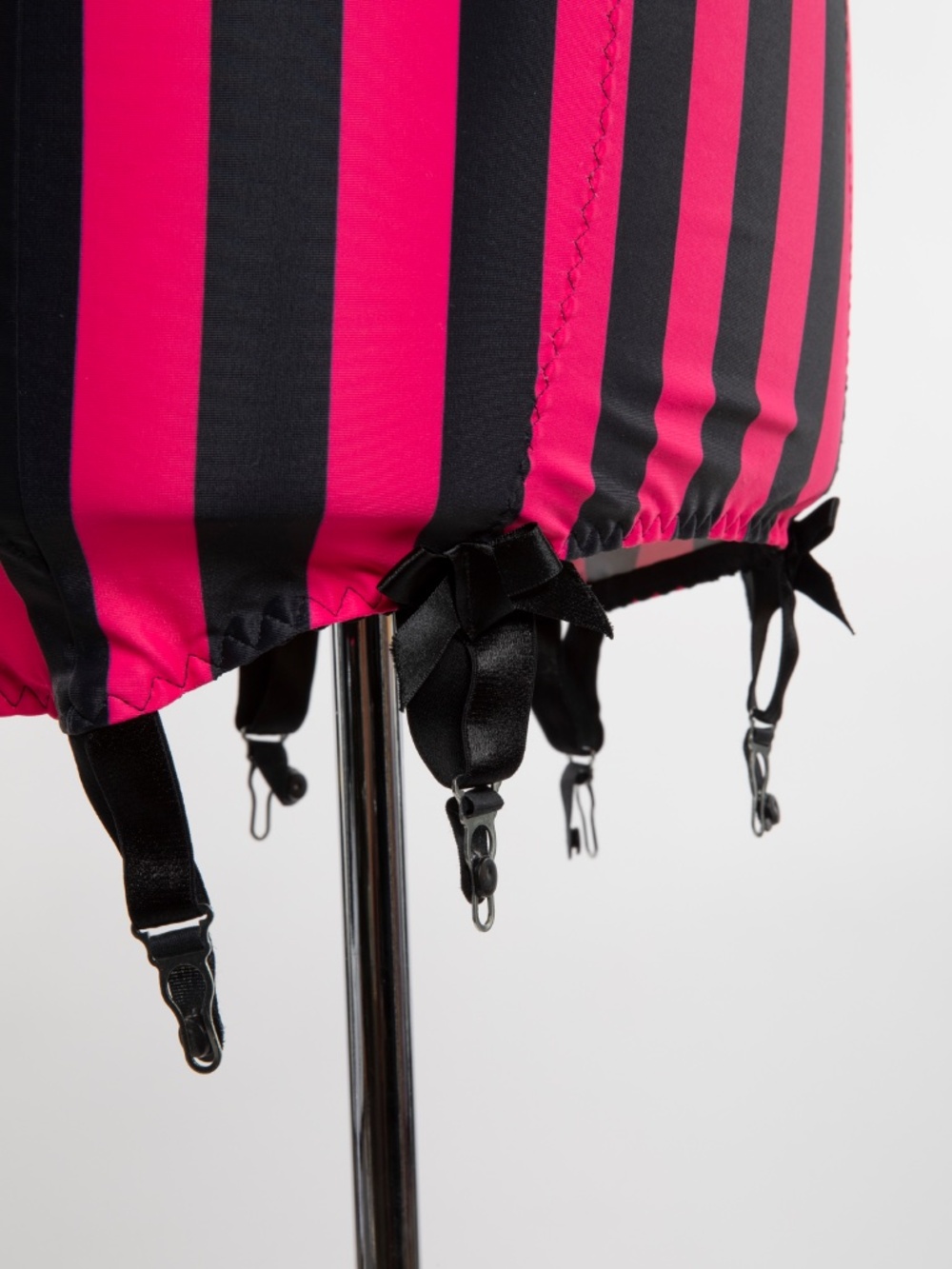 Stockings & Romance Women's Hot Pink & Black Stripped Shapwear - XL - Picture 3 of 4